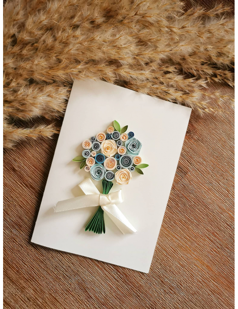 Carte de vœux Bouquet de fleurs - Couleurs au choix